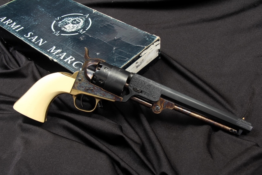 Armi San Marco Colt Model 1851 Replica .44 Cal Engraved Percussion Revolver